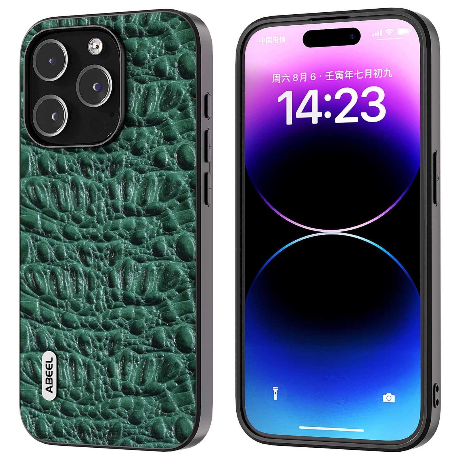 ABEEL Til iPhone 15 Pro Max Rygtelefontaske Ægte kolæder PC TPU Slim Cover ABEEL Til iPhone 15 Pro Max Rygtelefontaske Ægte kolæder PC TPU Slim Cover